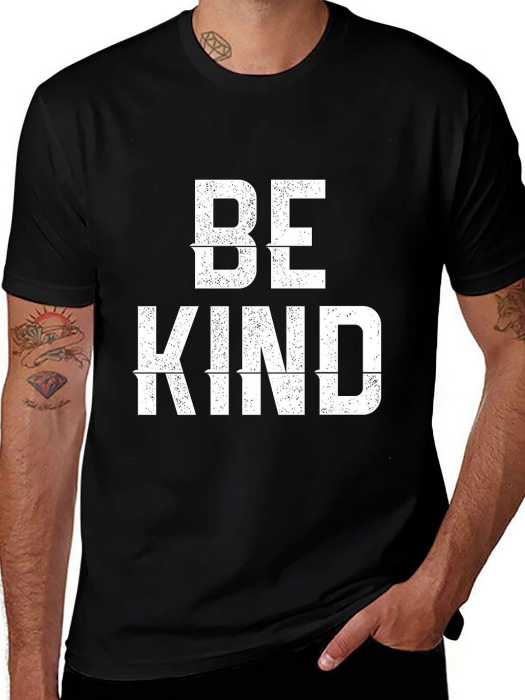 Be Kind Graphic Tee - Black Cotton T-Shirt