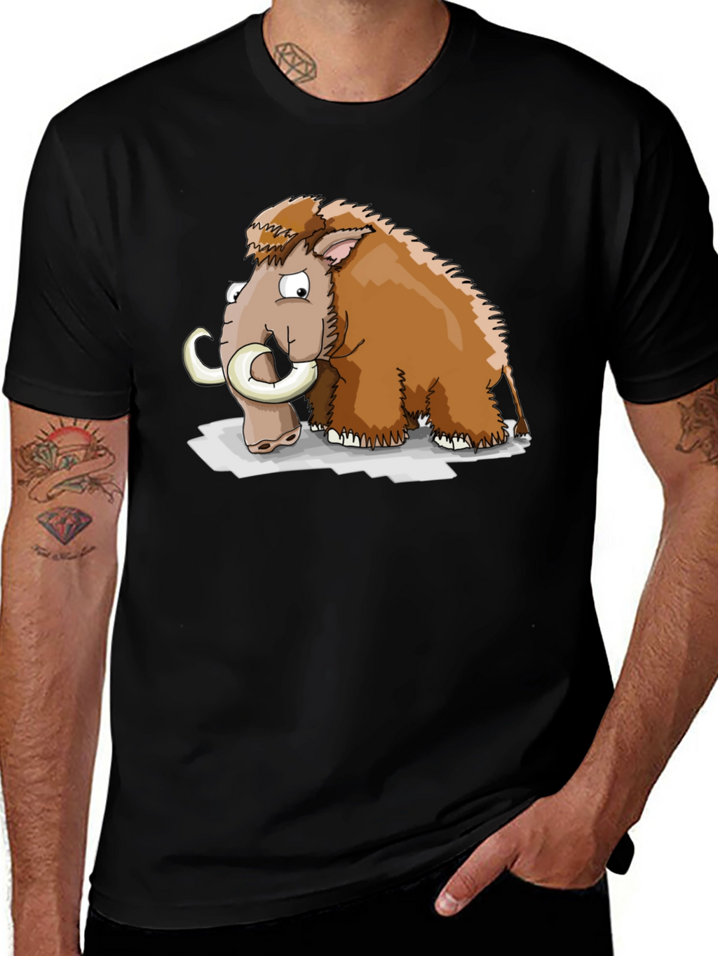Mammoth Cartoon Graphic T-Shirt