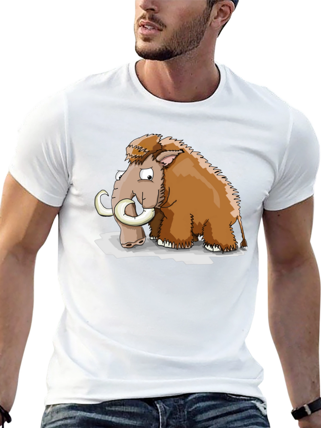 Mammoth Cartoon Graphic T-Shirt