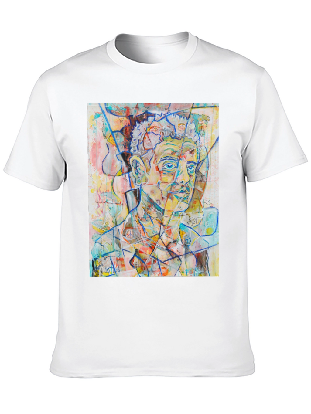 Abstract Portrait Graphic Tee - Mens Black T-Shirt