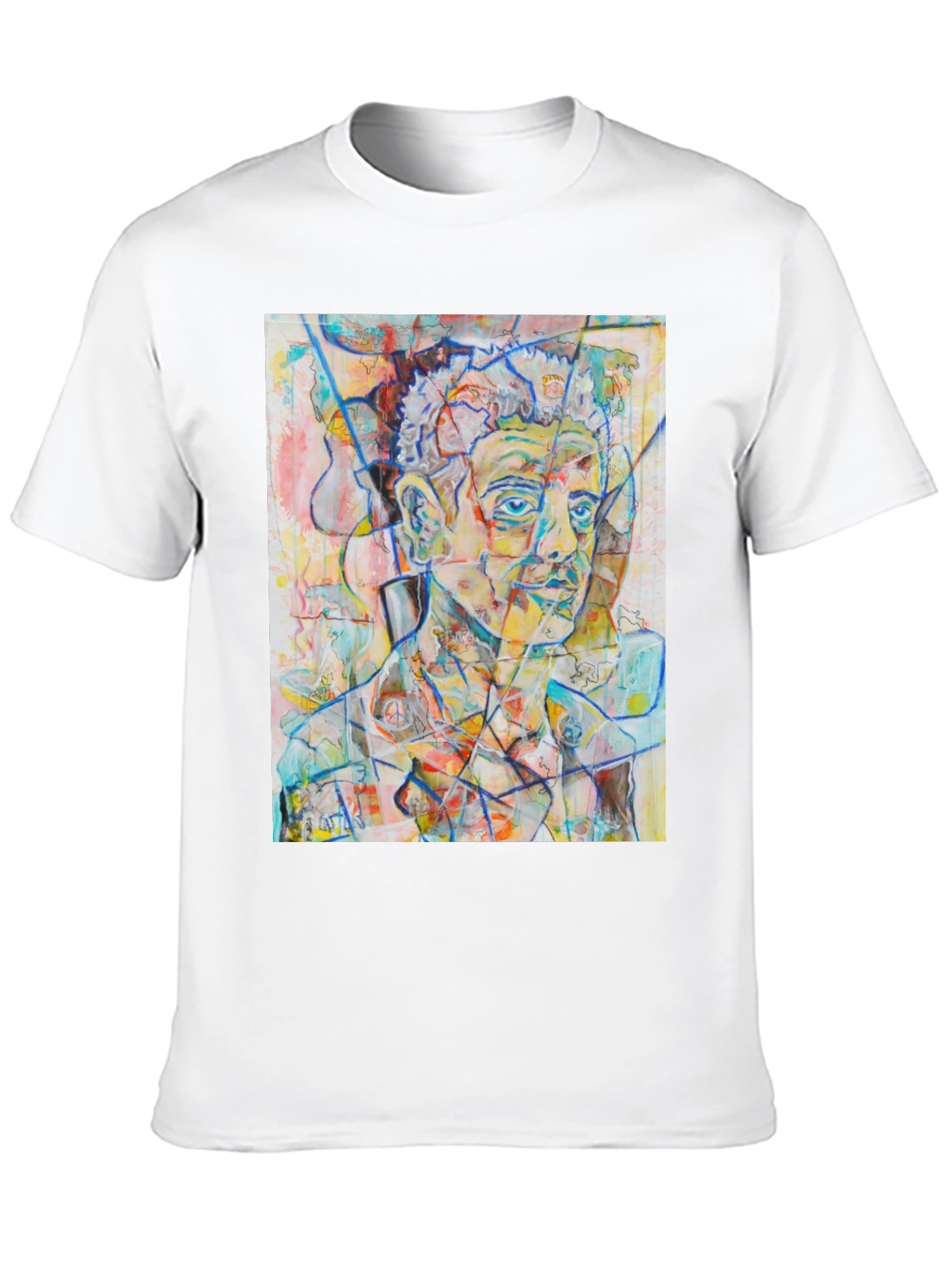 Abstract Portrait Graphic Tee - Mens Black T-Shirt