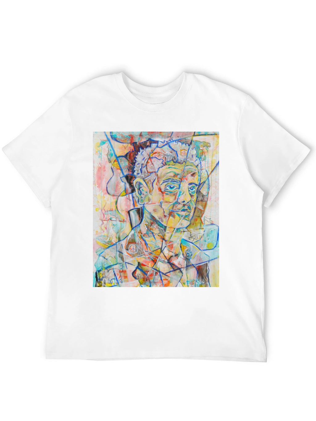 Abstract Portrait Graphic Tee - Mens Black T-Shirt