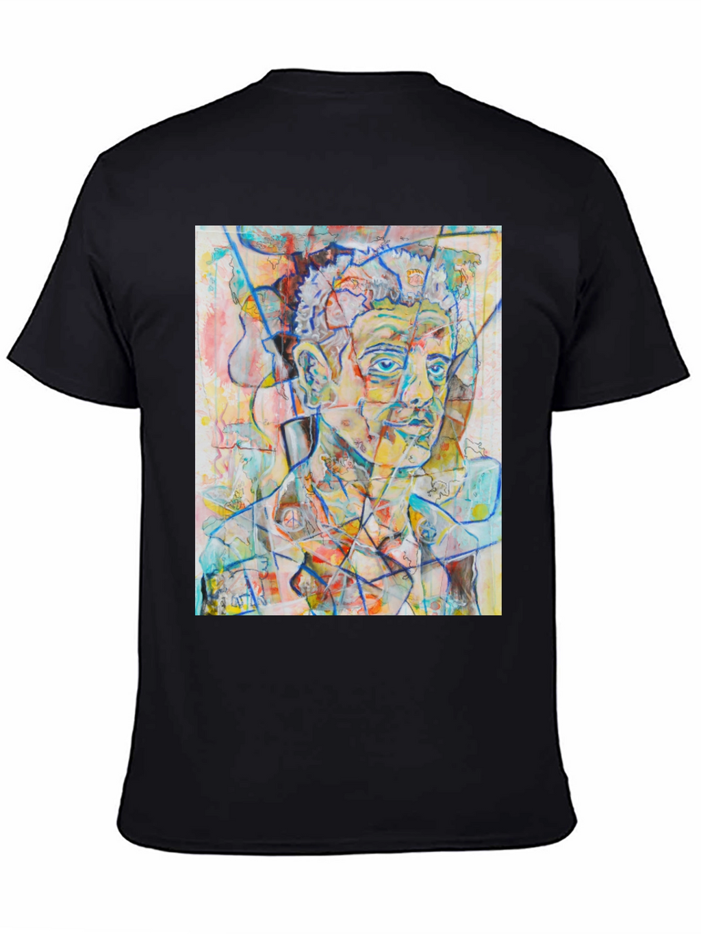 Abstract Portrait Graphic Tee - Mens Black T-Shirt