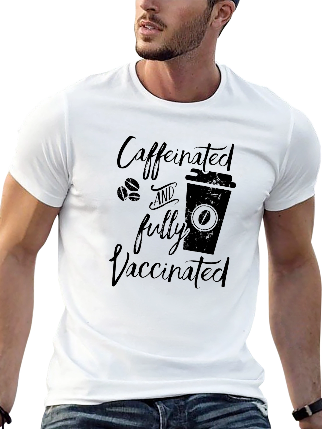 Caffeinated & Fully Vaccinated Graphic T-Shirt