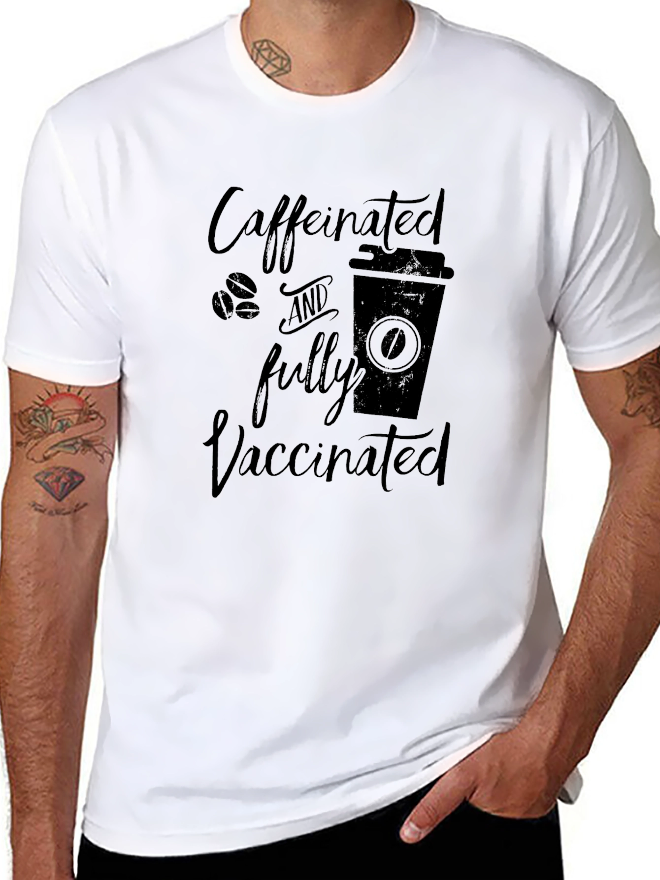 Caffeinated & Fully Vaccinated Graphic T-Shirt