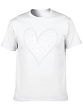 Heart Graphic Black Crew Neck T-Shirt