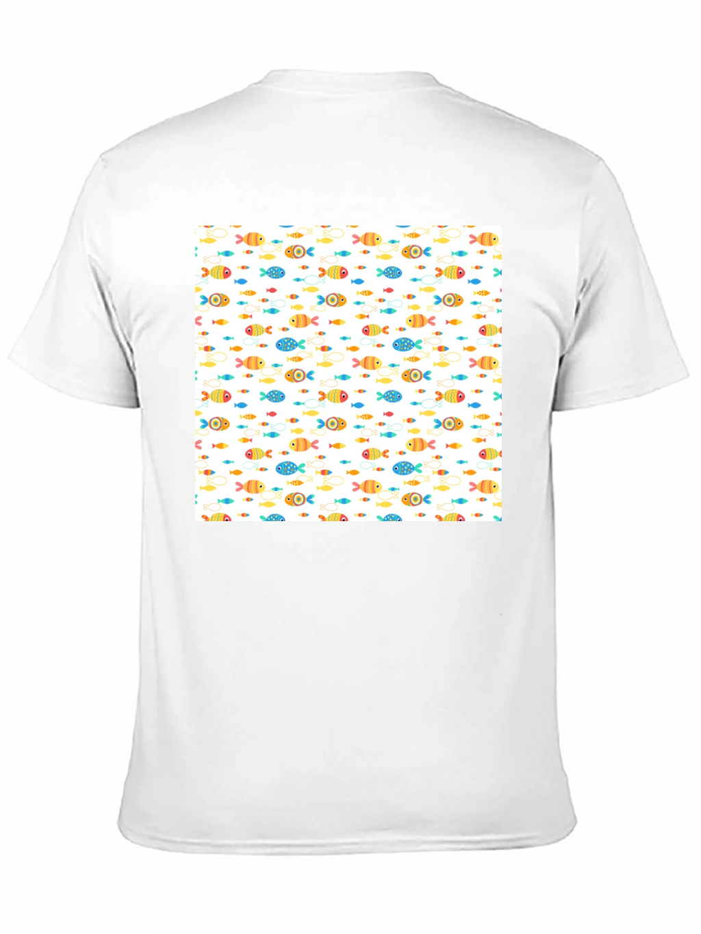 Fun Fish Pattern Black T-Shirt