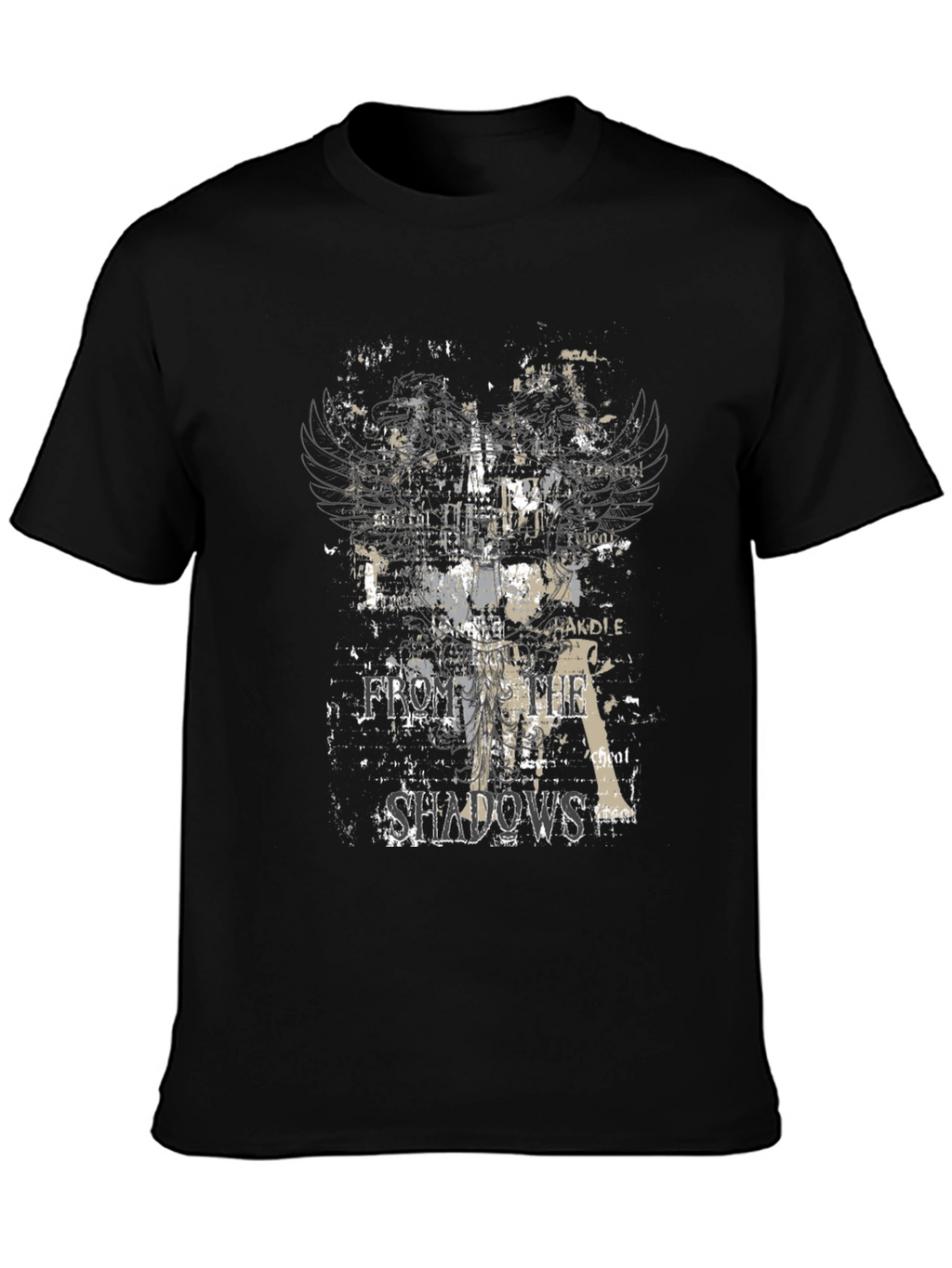 Shadows Graphic Tee - Cool Black T-Shirt