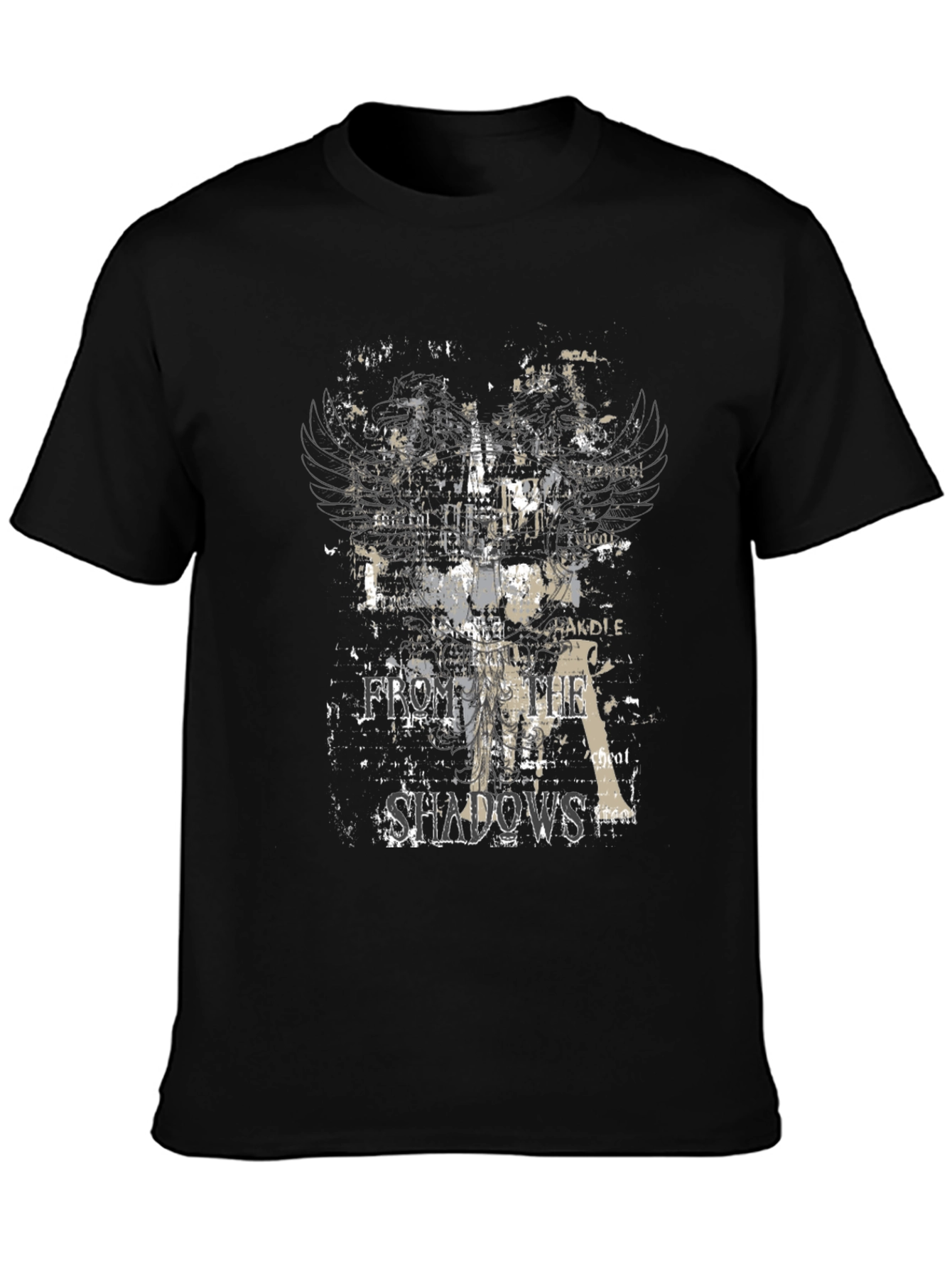 Shadows Graphic Tee - Cool Black T-Shirt