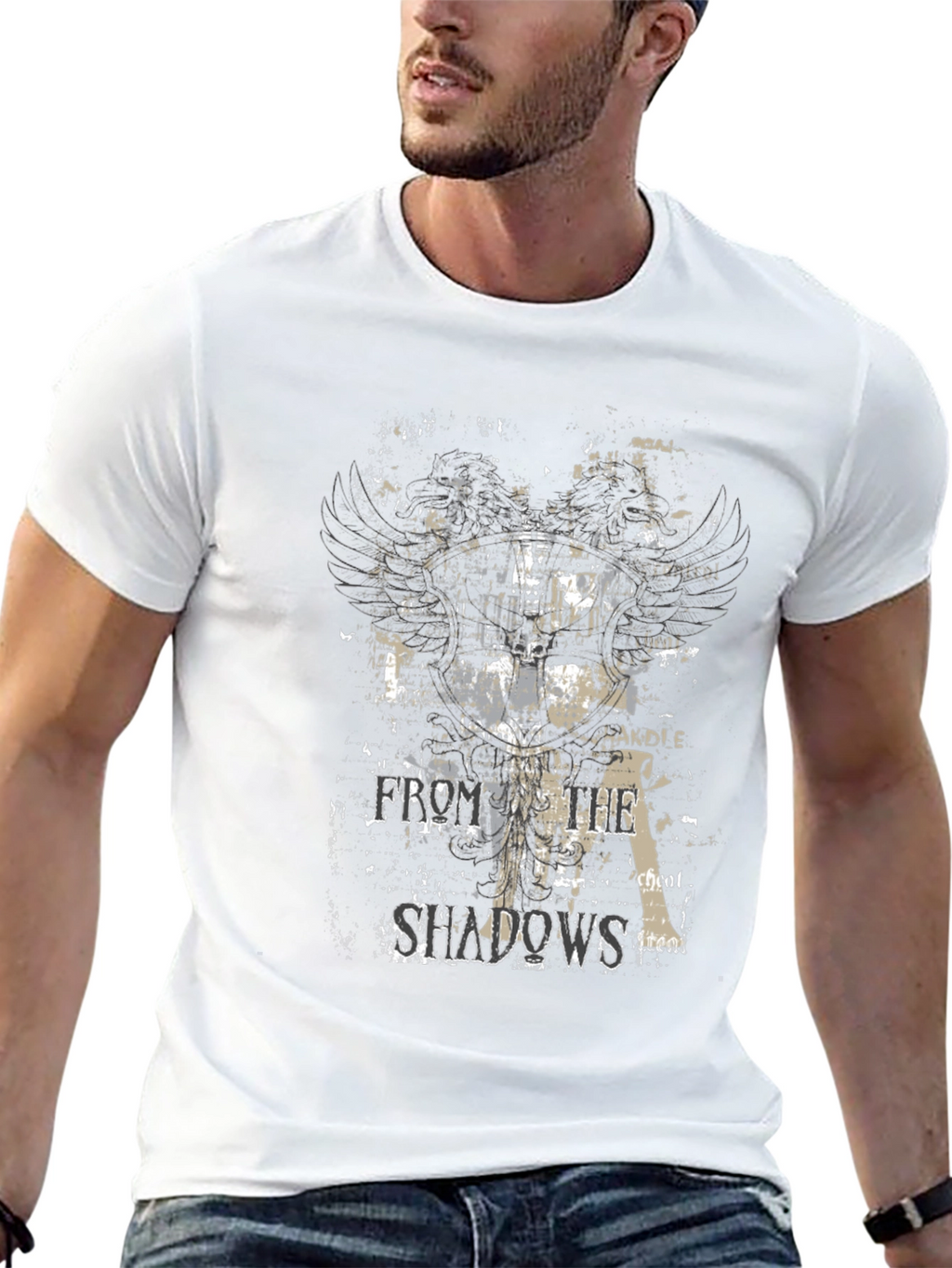 Shadows Graphic Tee - Cool Black T-Shirt