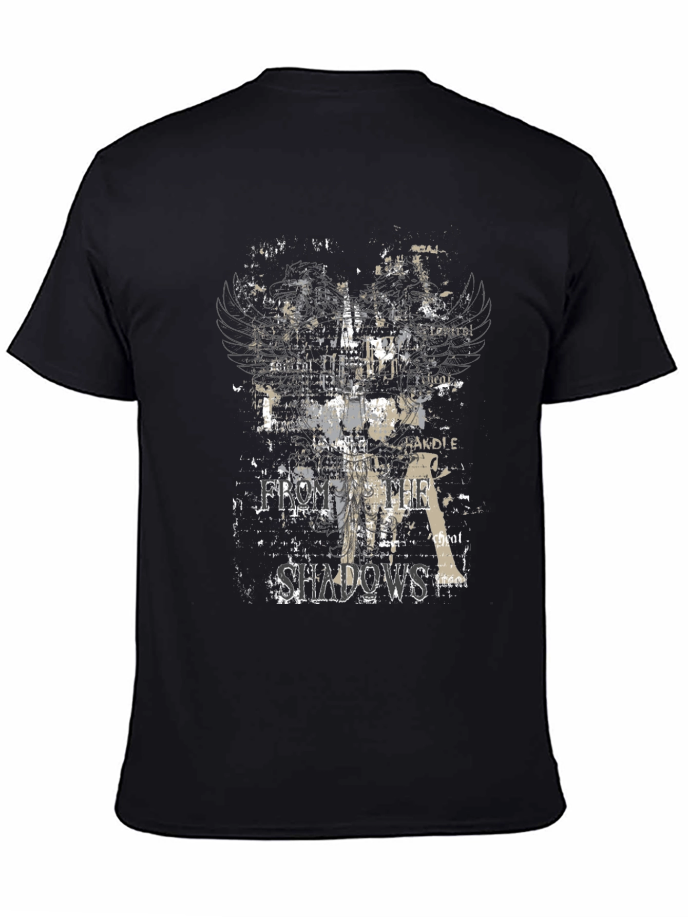Shadows Graphic Tee - Cool Black T-Shirt