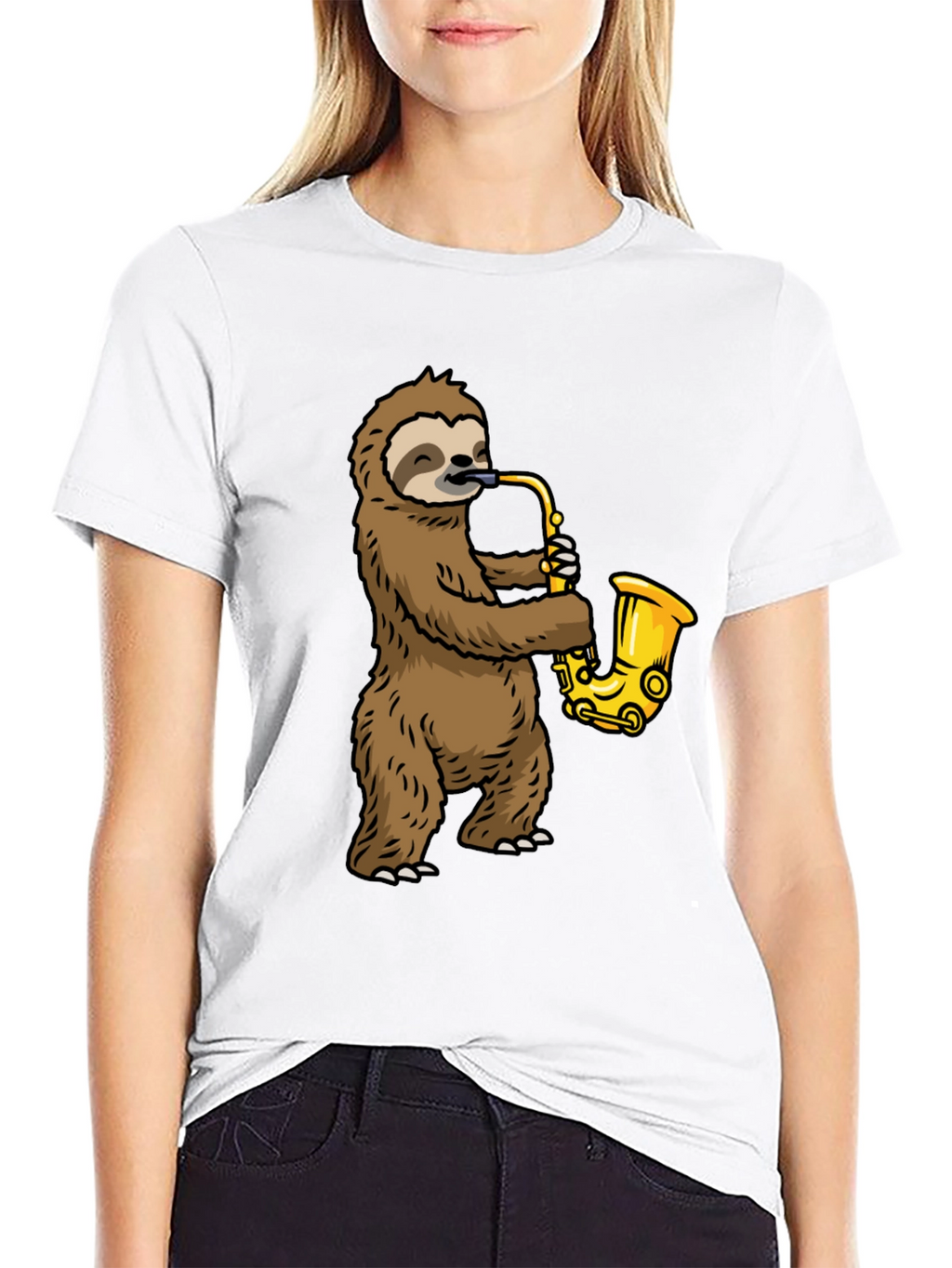 Sloth Saxophone Graphic Tee