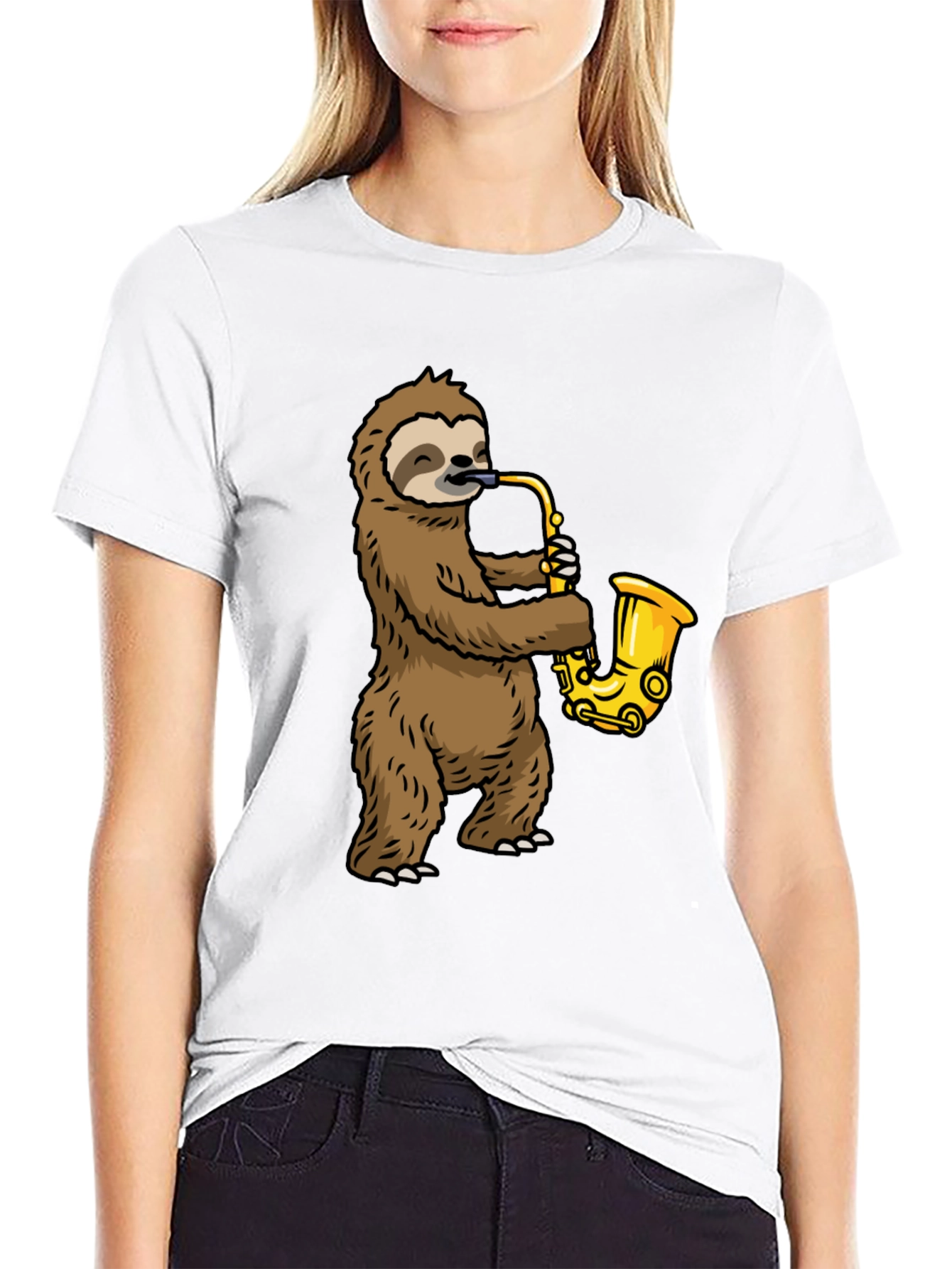 Sloth Saxophone Graphic Tee