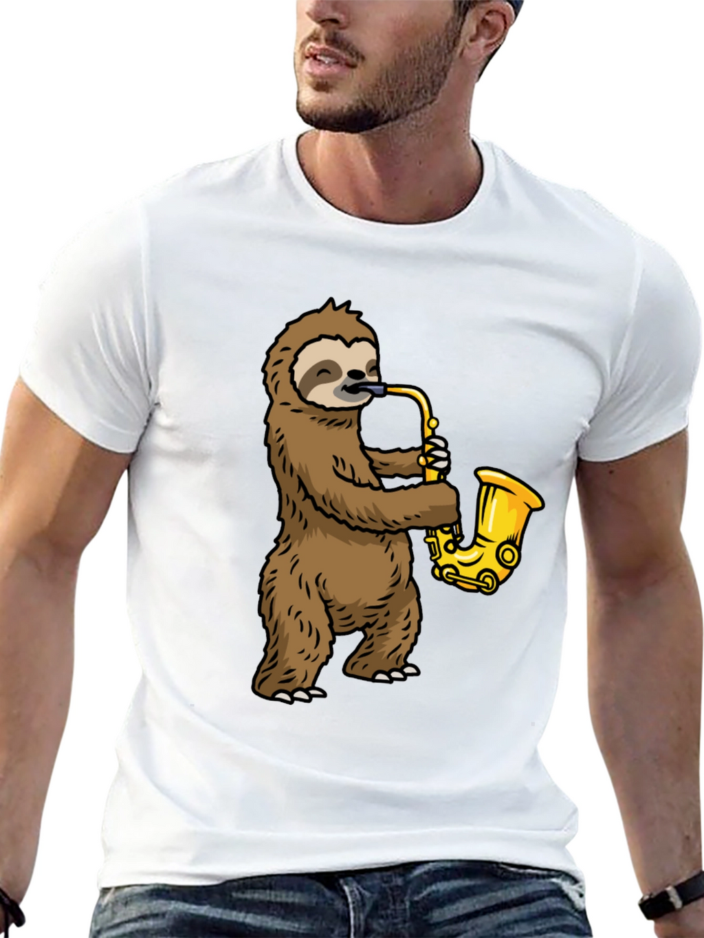 Sloth Saxophone Graphic Tee