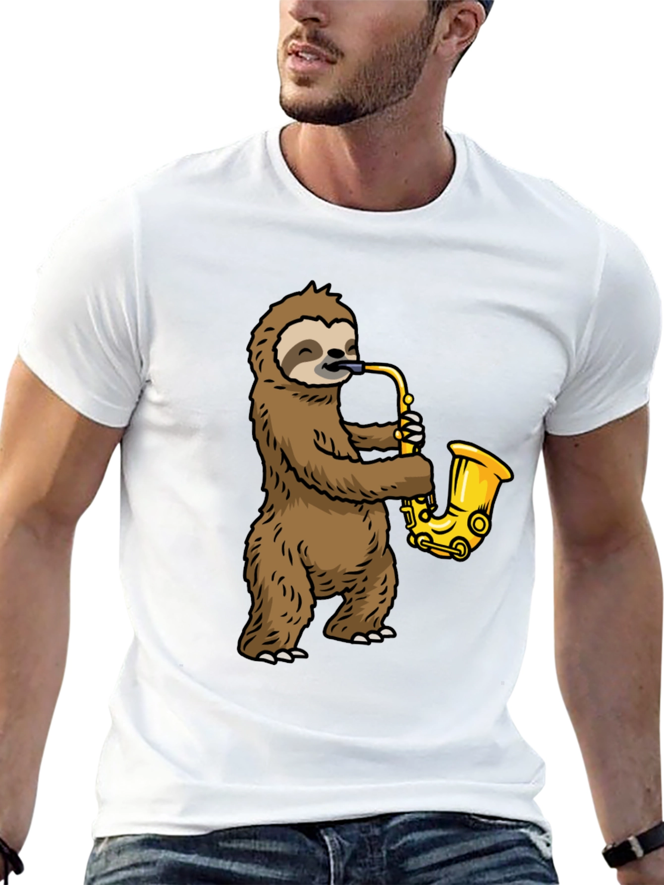 Sloth Saxophone Graphic Tee