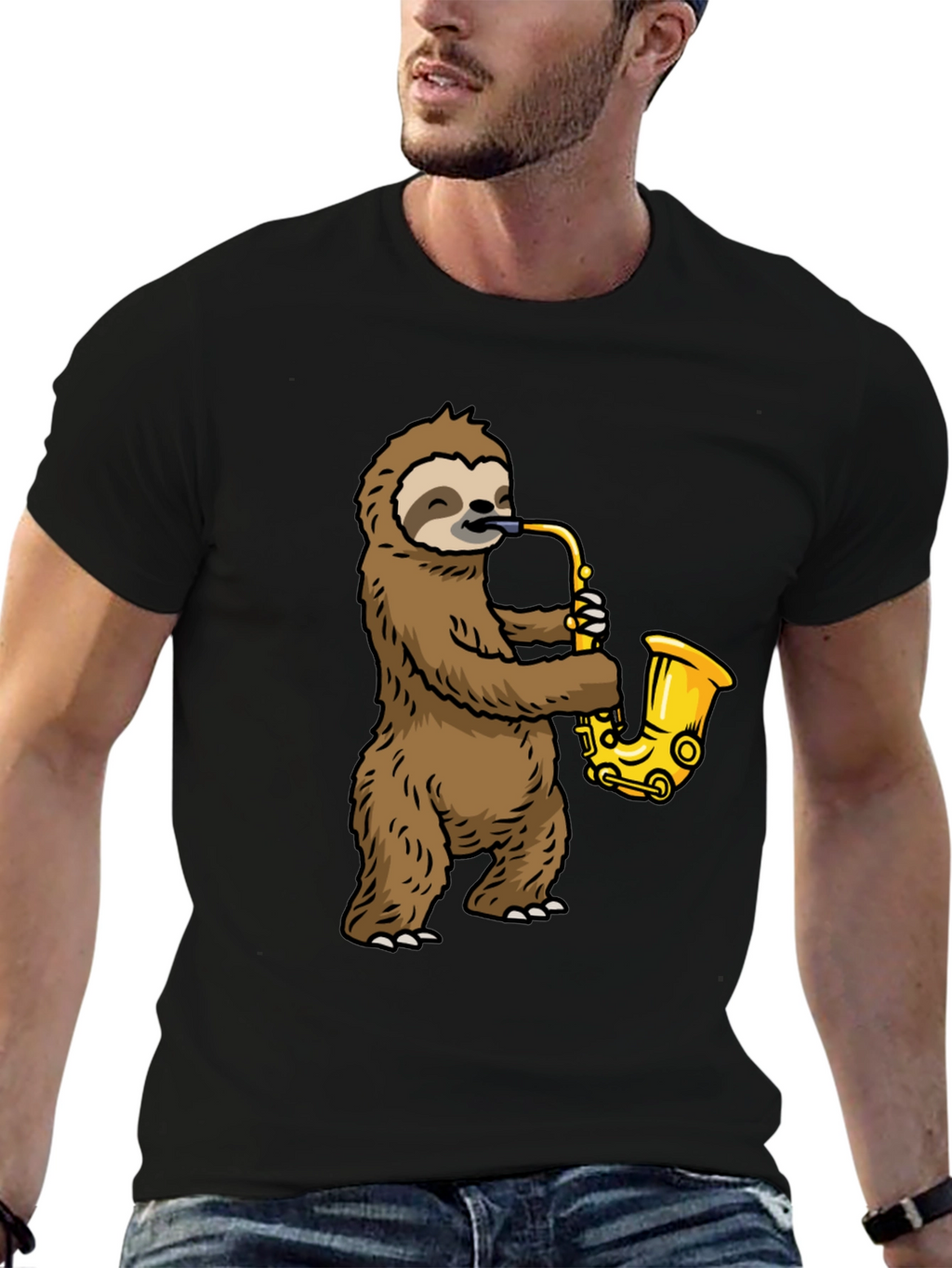Sloth Saxophone Graphic Tee
