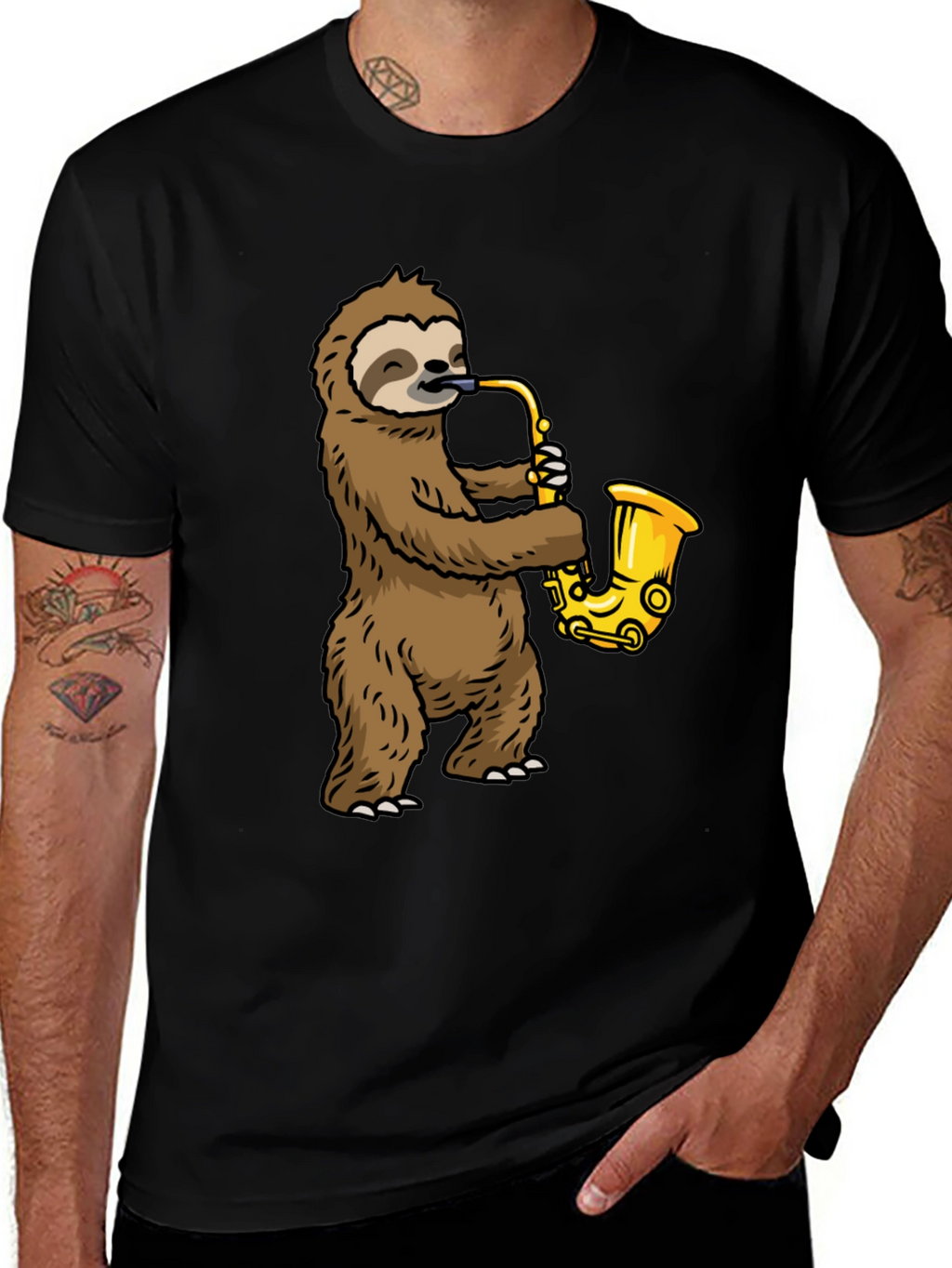 Sloth Saxophone Graphic Tee