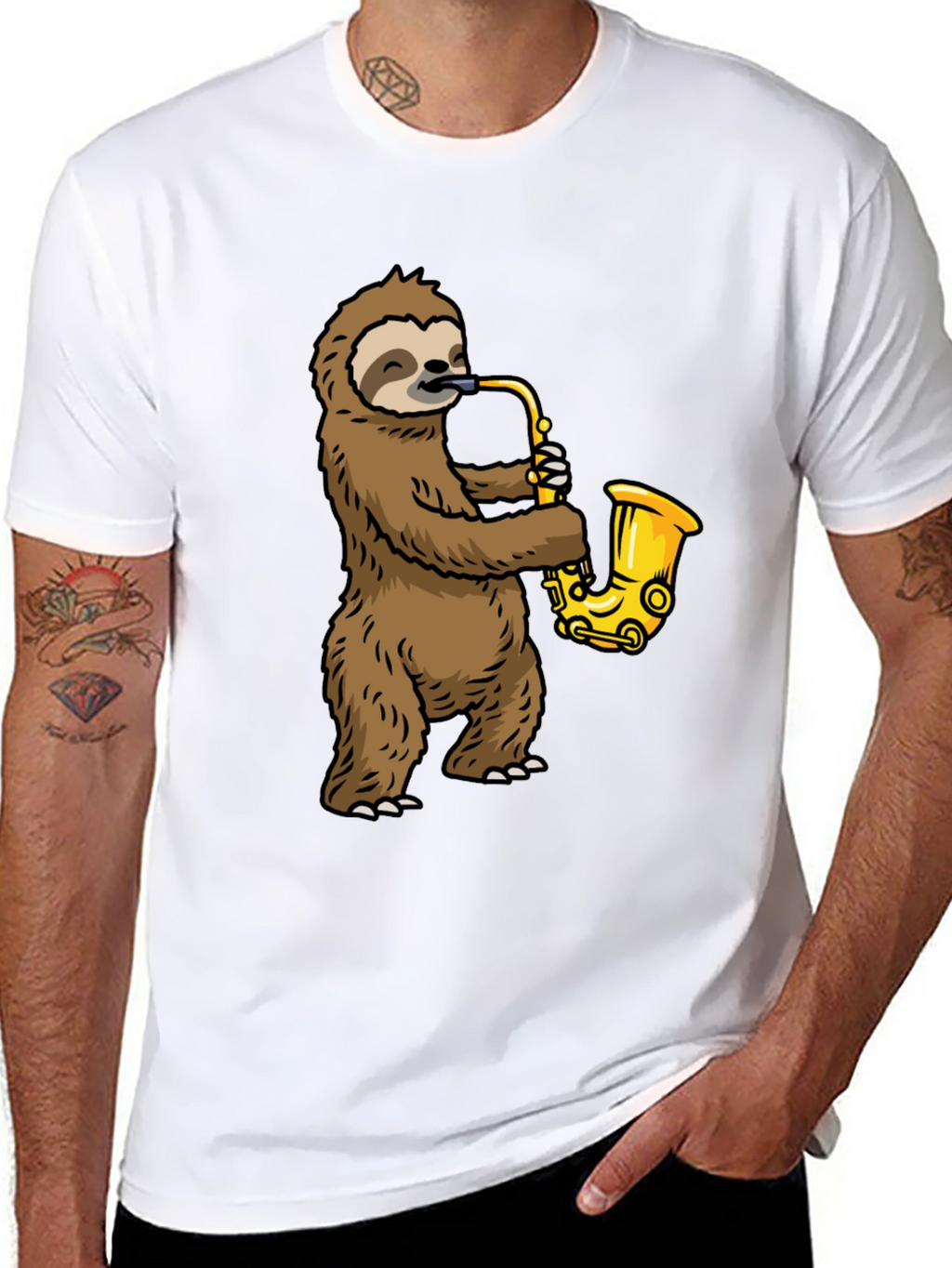 Sloth Saxophone Graphic Tee