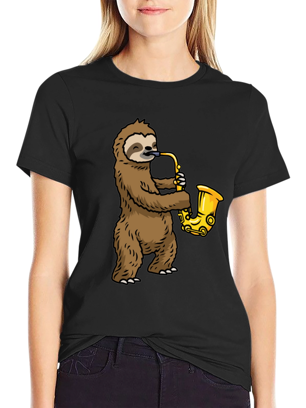 Sloth Saxophone Graphic Tee