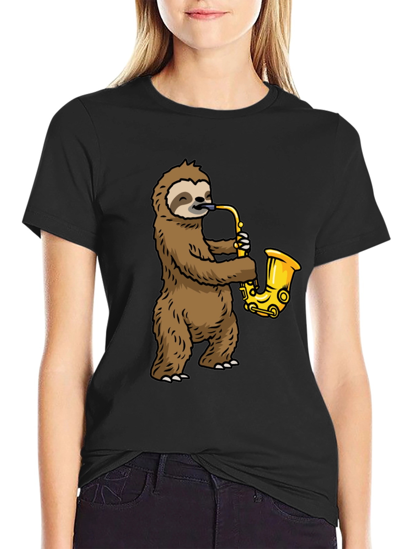 Sloth Saxophone Graphic Tee