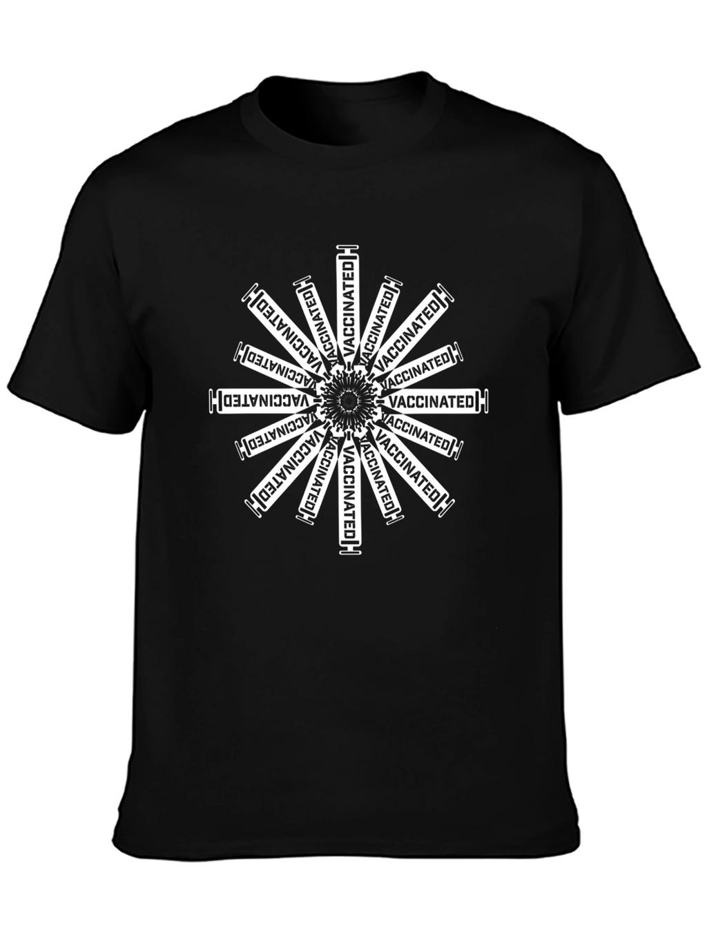 Vaccinated Syringe Mandala Graphic T-Shirt