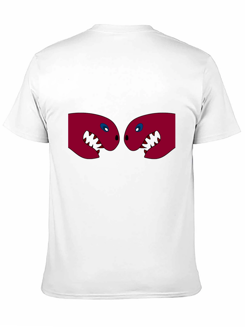 Black T-Shirt with Two Red Monster Heads Graphic