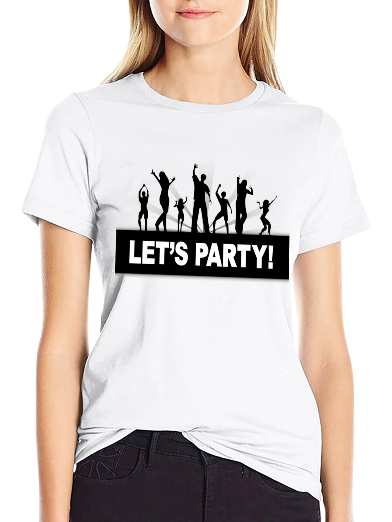 Lets Party Graphic Tee - Black Cotton T-Shirt