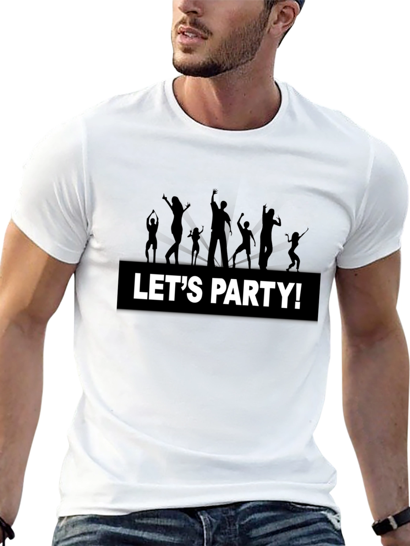 Lets Party Graphic Tee - Black Cotton T-Shirt