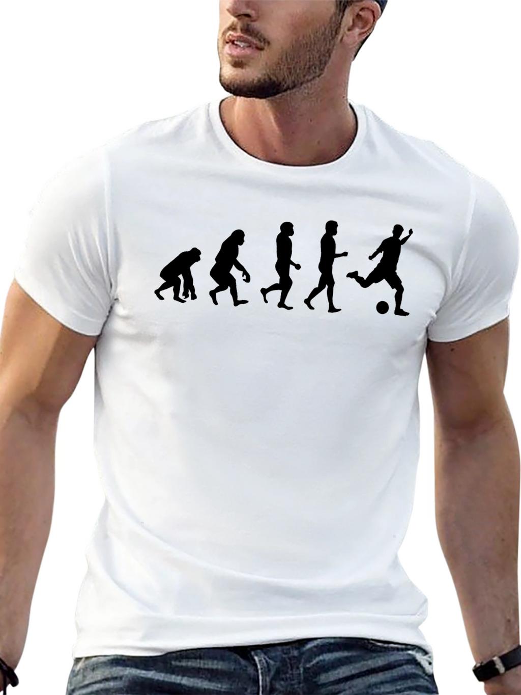 Evolution of Soccer Black Graphic Tee