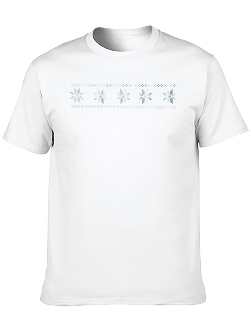 Black T-Shirt with Snowflake Knit Pattern