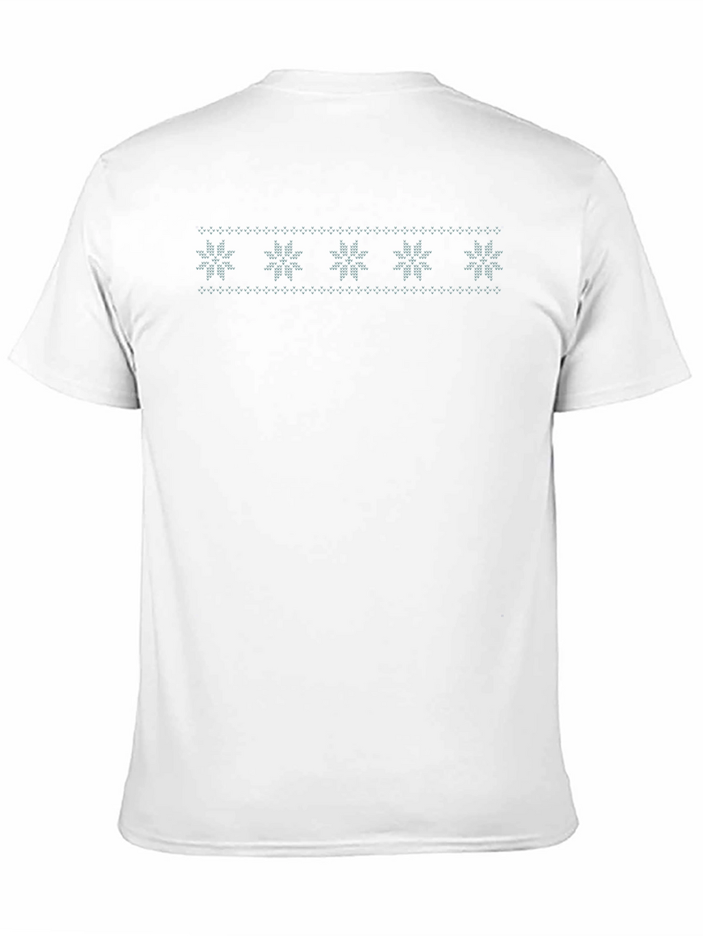 Black T-Shirt with Snowflake Knit Pattern