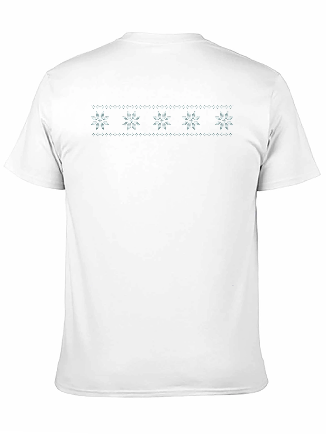 Black T-Shirt with Snowflake Knit Pattern