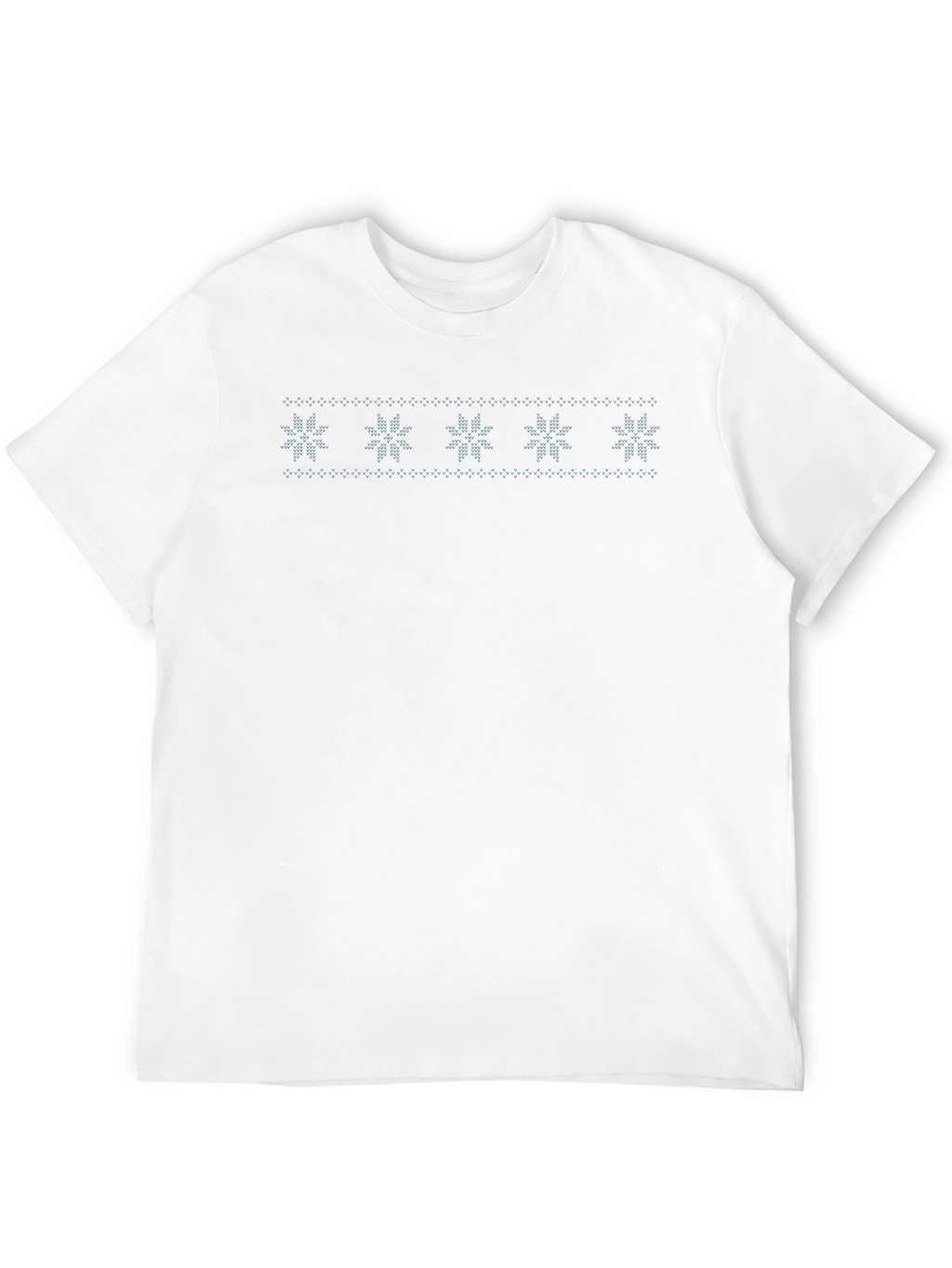 Black T-Shirt with Snowflake Knit Pattern