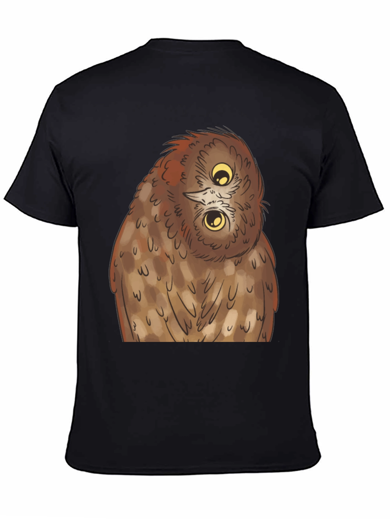 Owl Graphic Tee - Quirky Black T-Shirt