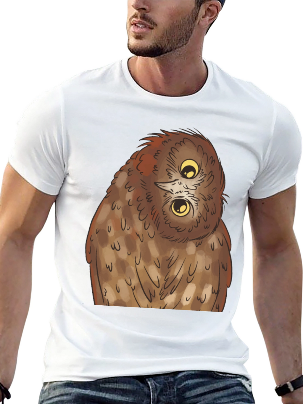 Owl Graphic Tee - Quirky Black T-Shirt