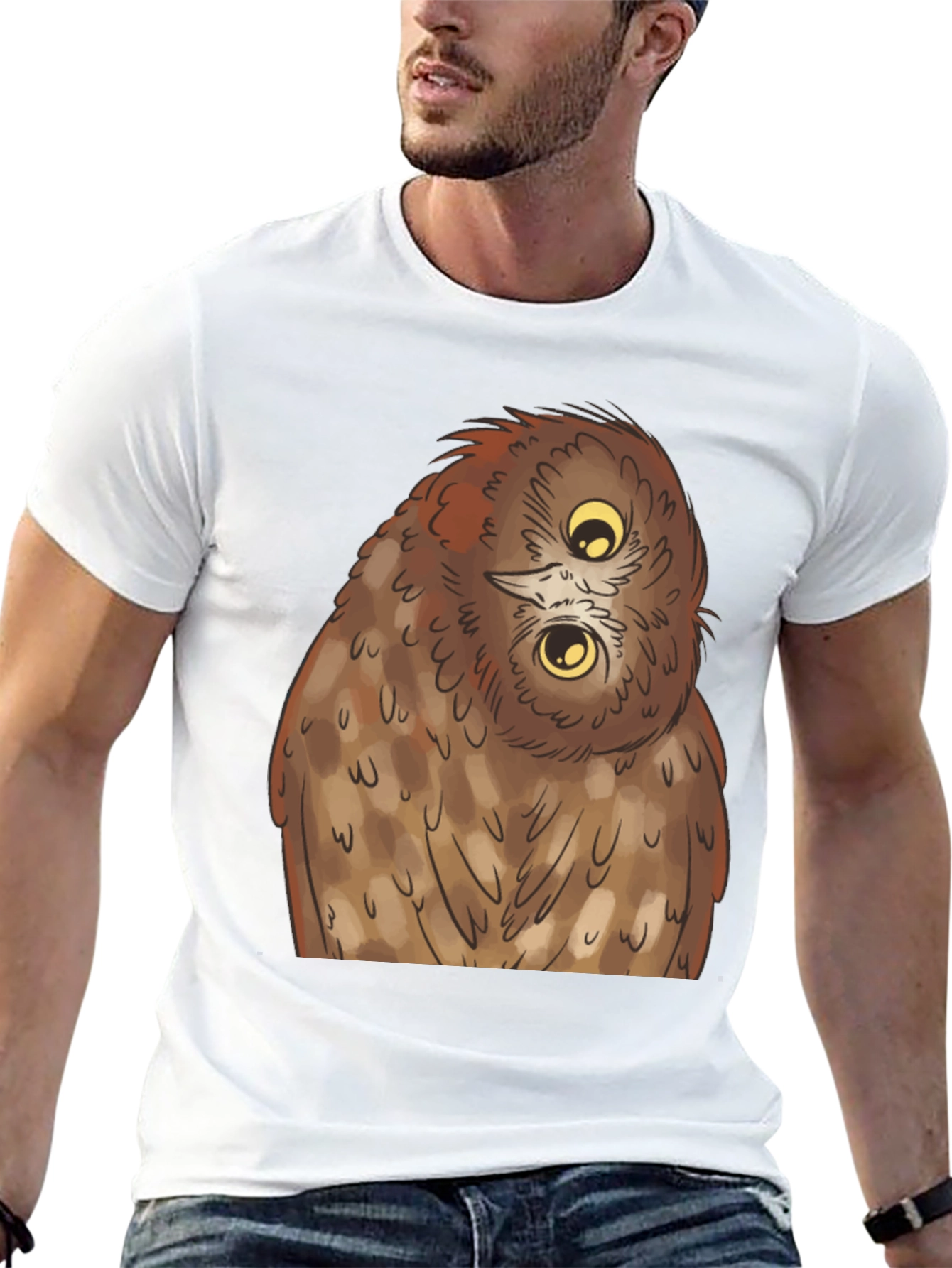 Owl Graphic Tee - Quirky Black T-Shirt