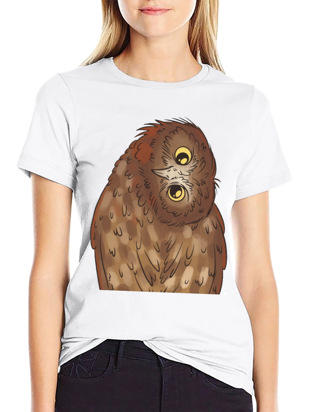Owl Graphic Tee - Quirky Black T-Shirt