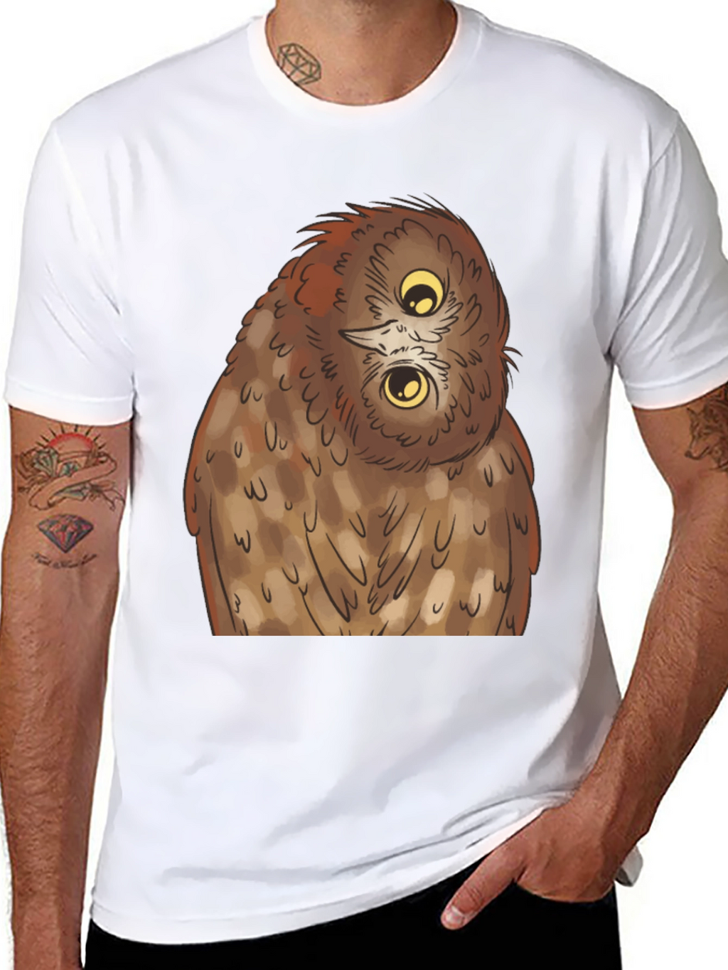Owl Graphic Tee - Quirky Black T-Shirt