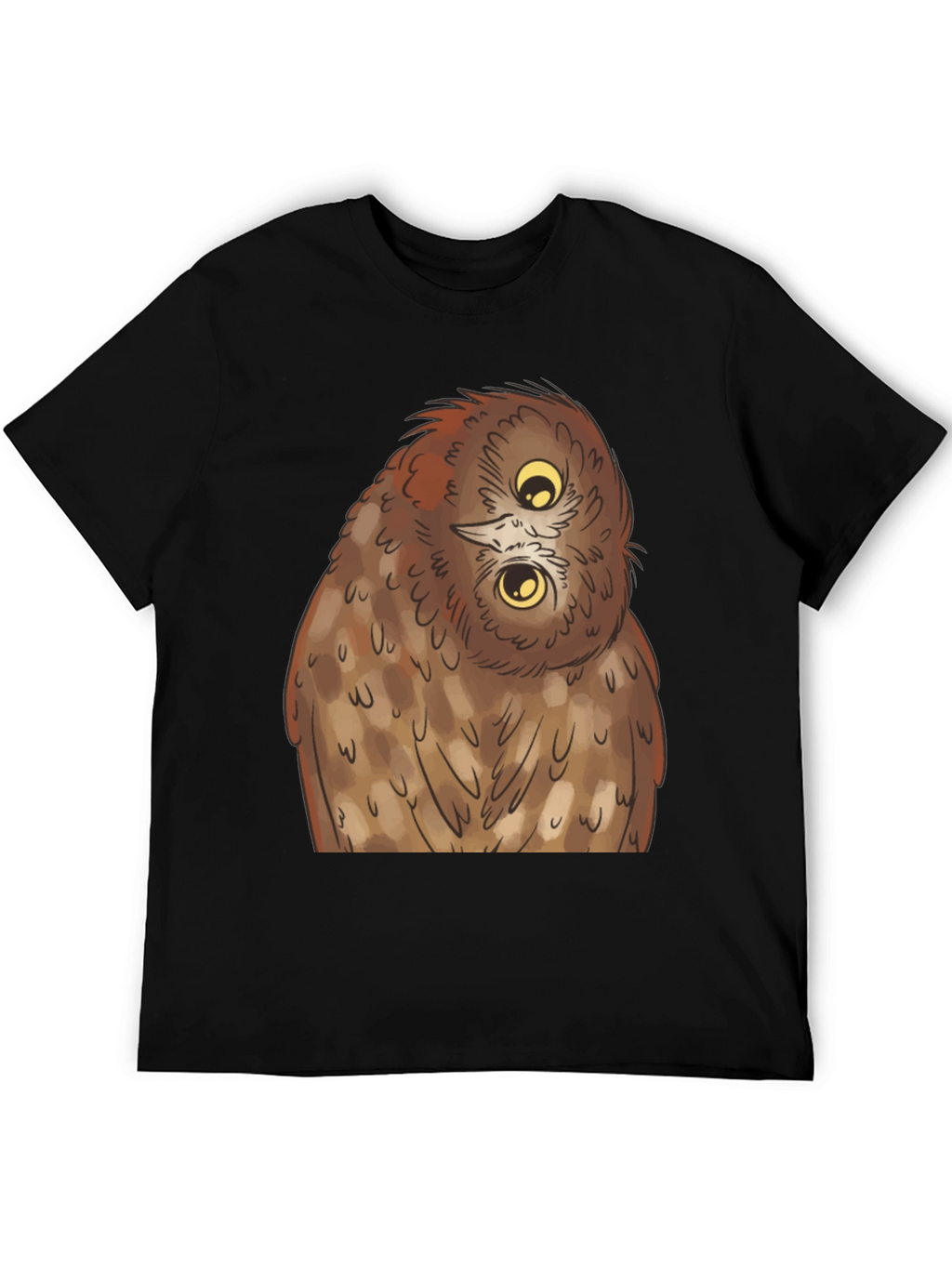 Owl Graphic Tee - Quirky Black T-Shirt
