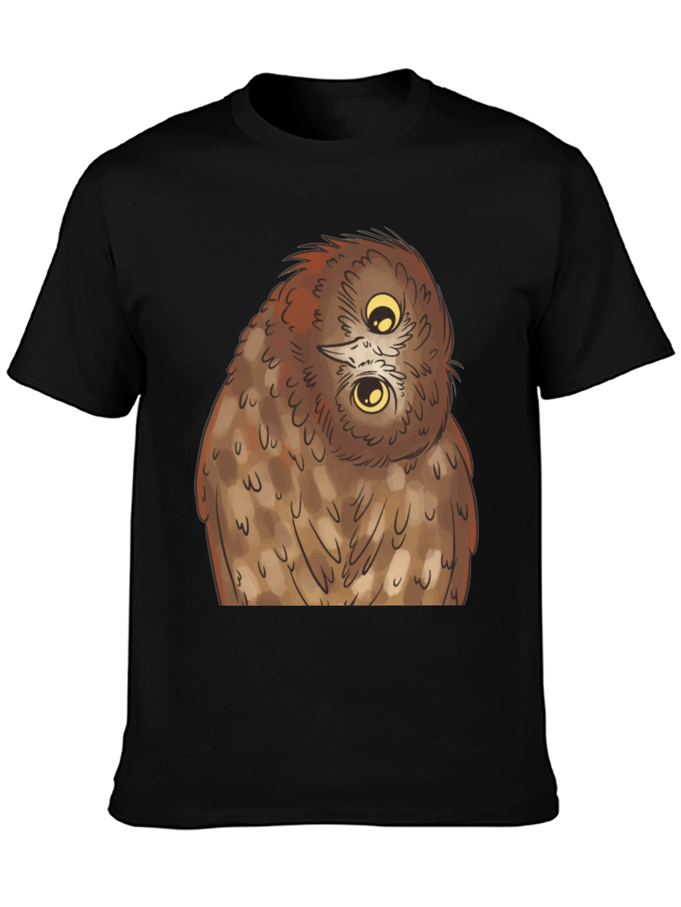 Owl Graphic Tee - Quirky Black T-Shirt