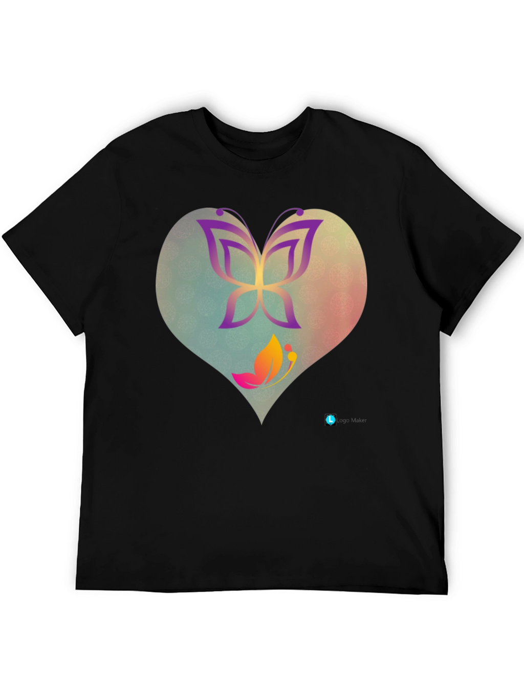 Butterfly Heart Graphic Tee - Trendy Casual Top