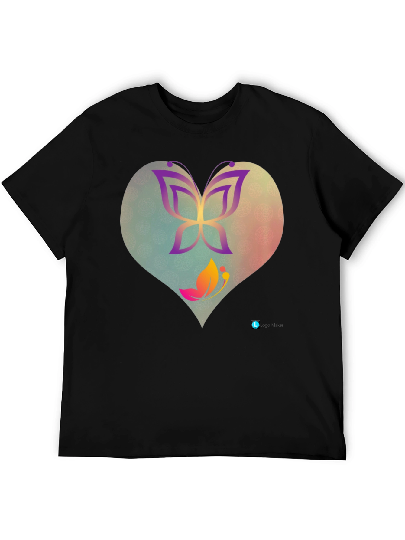 Butterfly Heart Graphic Tee - Trendy Casual Top