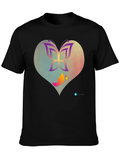 Butterfly Heart Graphic Tee - Trendy Casual Top