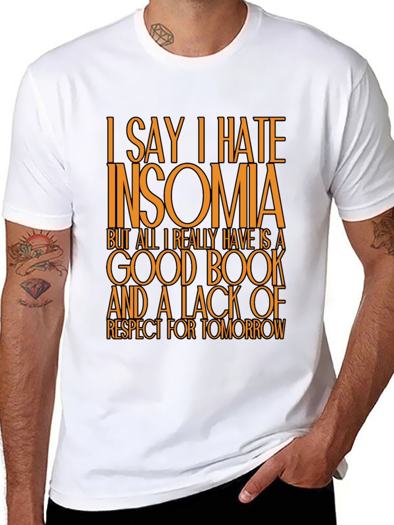 Funny Insomnia T-Shirt: Good Book No Regrets