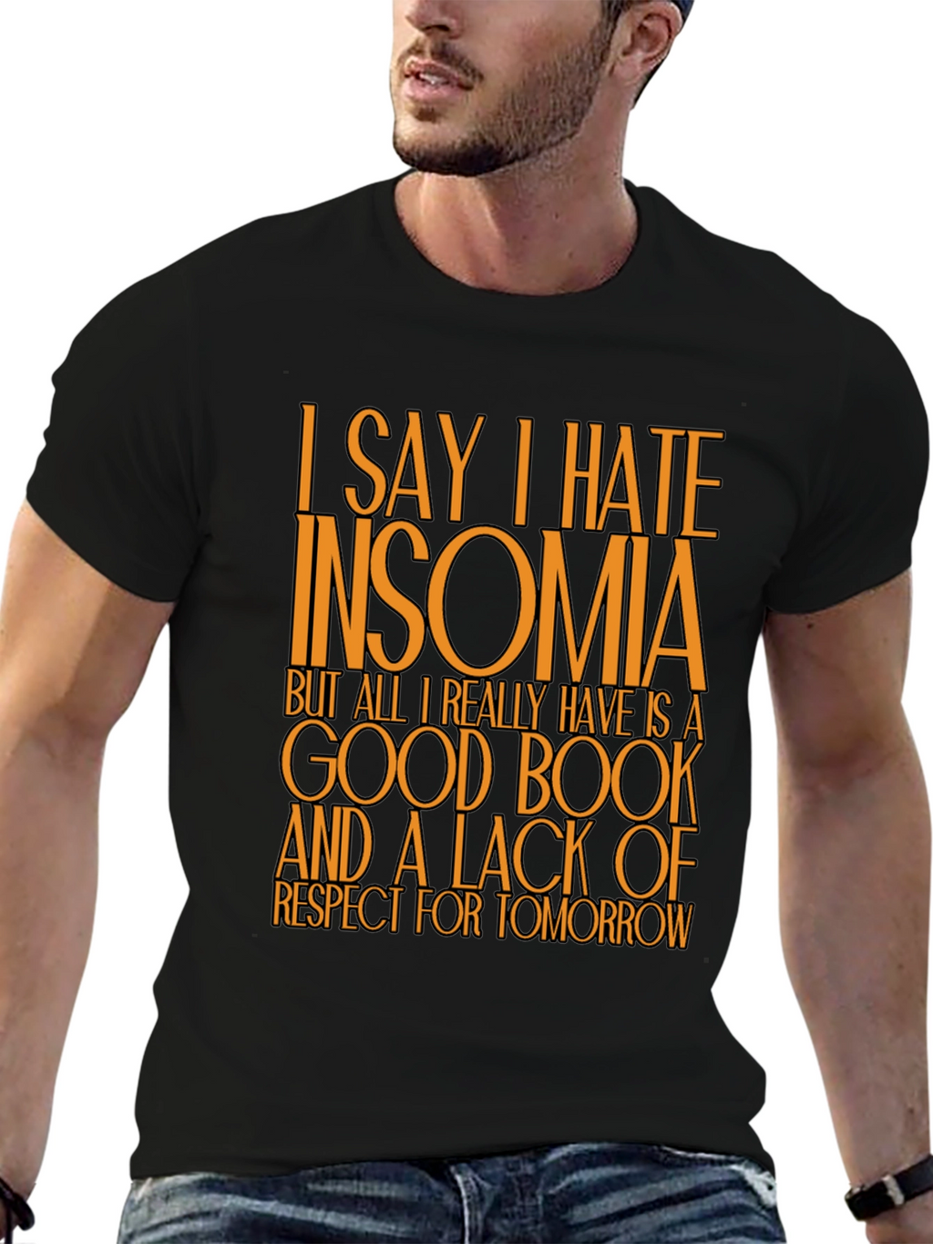 Funny Insomnia T-Shirt: Good Book No Regrets