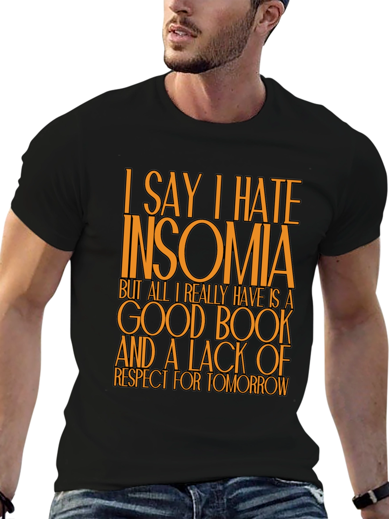 Funny Insomnia T-Shirt: Good Book No Regrets