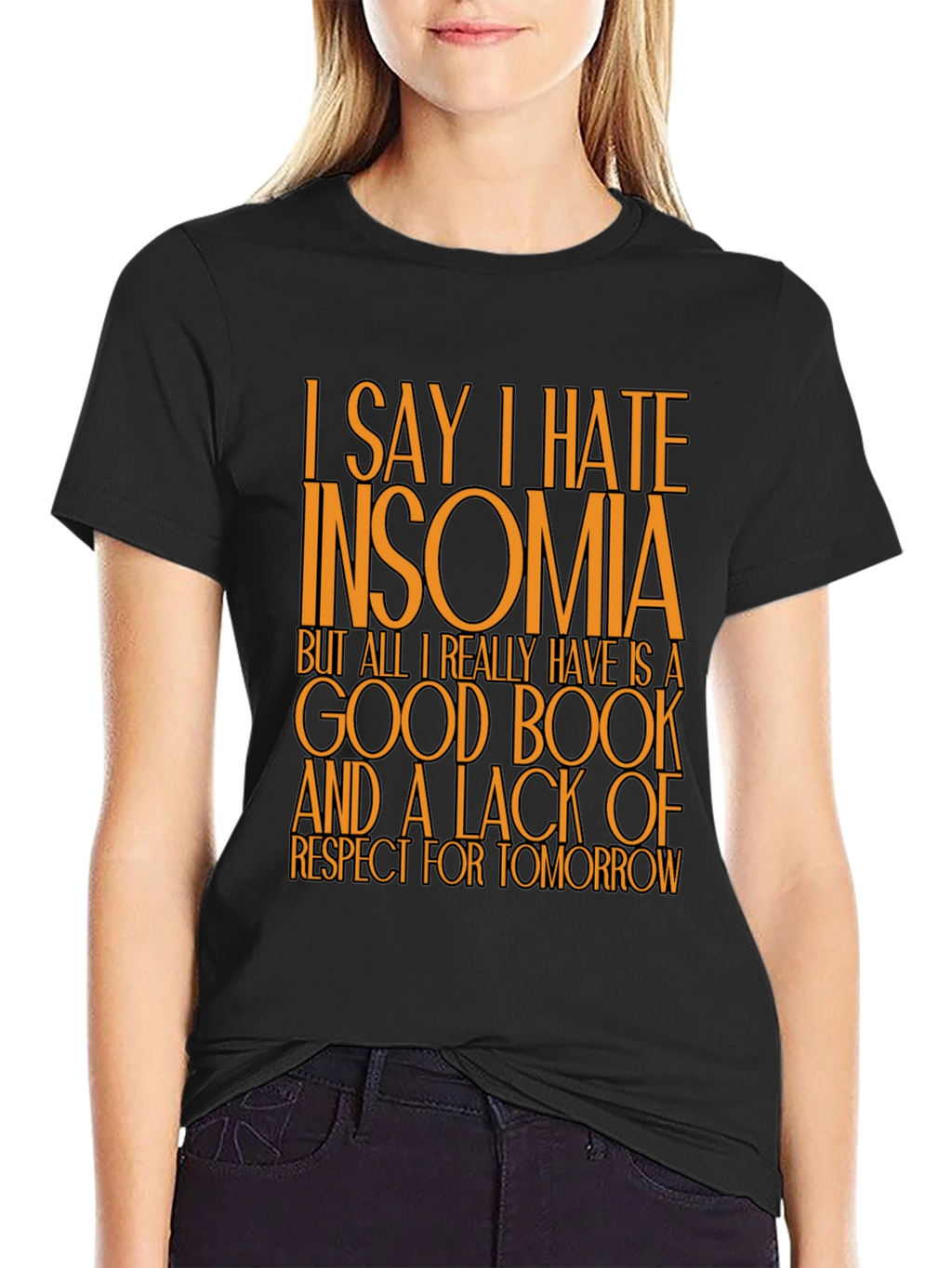 Funny Insomnia T-Shirt: Good Book No Regrets