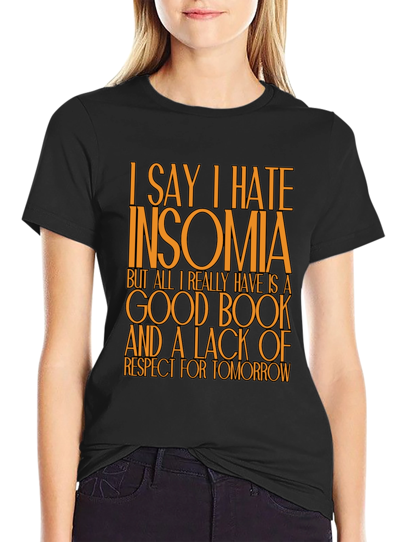 Funny Insomnia T-Shirt: Good Book No Regrets