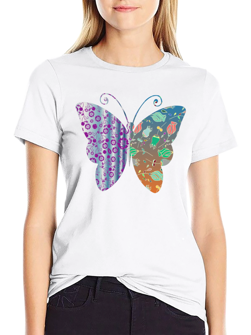 Butterfly Graphic Print Mens T-Shirt