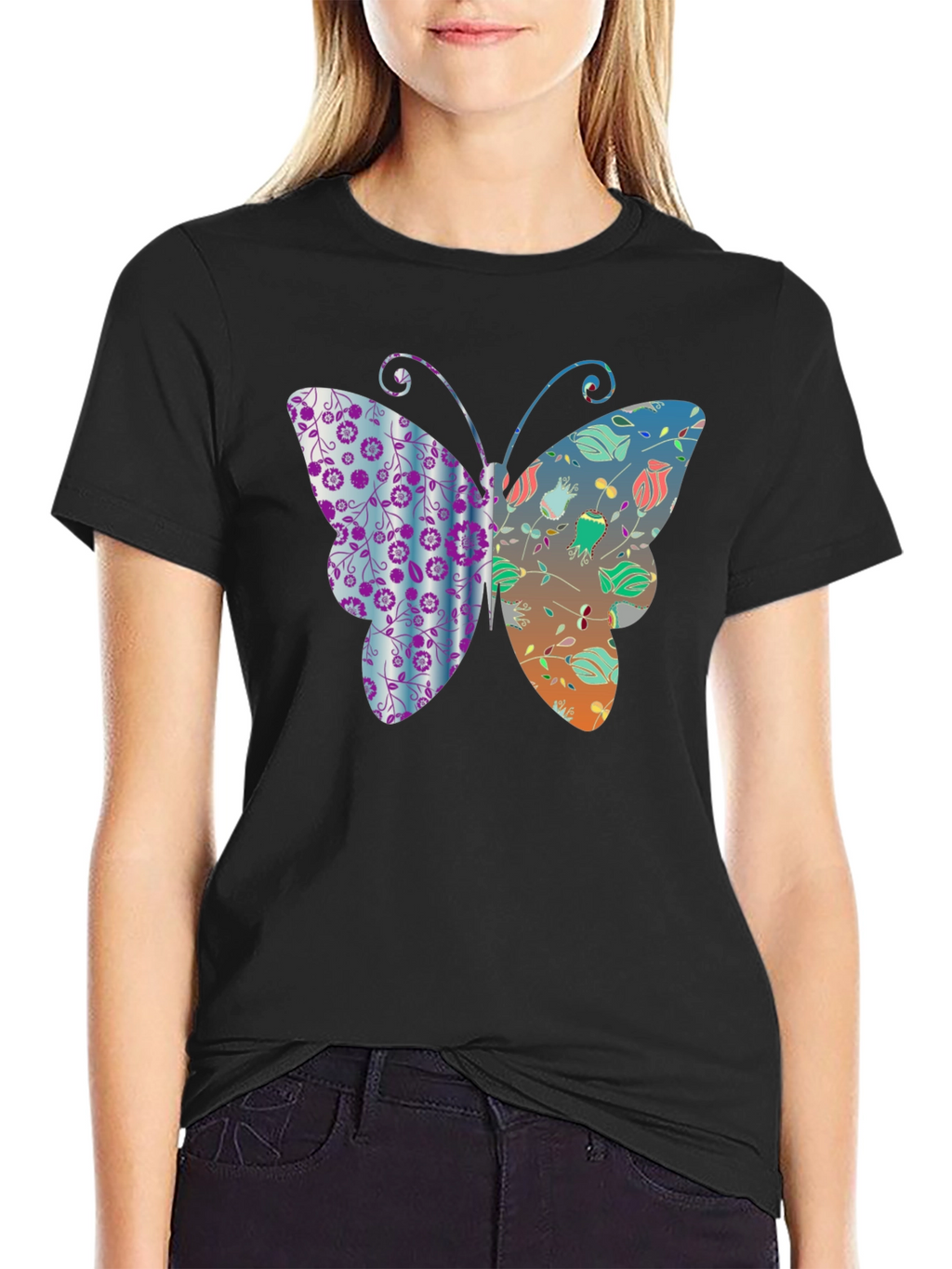 Butterfly Graphic Print Mens T-Shirt